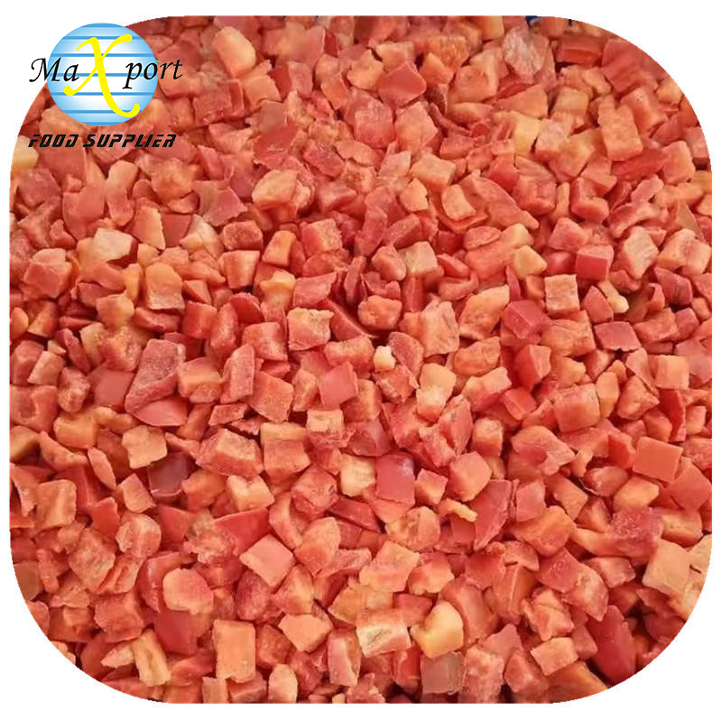 China Supplier IQF Processing Frozen Red Sweet Pepper Dices in Bulk Frozen Vegetables