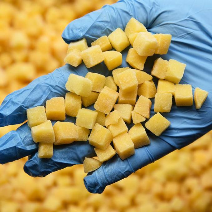 আইকিউএফ জৈব হলুদ পীচ ডাইস বাল্ক প্যাকেজড হিমায়িত ফল জল পাল্প সম্পূর্ণ টুকরা এবং অর্ধেক মিষ্টি স্বাদ সংরক্ষিত 1