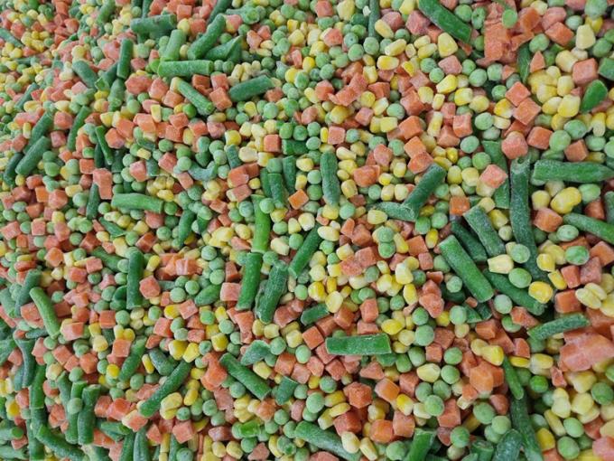 ক্যালিফোর্নিয়া মিশ্রিত সবজি আইকিউএফ 3-ওয়ে ফ্রিজড পুরো উপাদানগুলি বিআরসি হালাল এইচএসিসিপি শংসাপত্রযুক্ত তাজা কর্ন কিউব কাটা ফল গাজর) 4